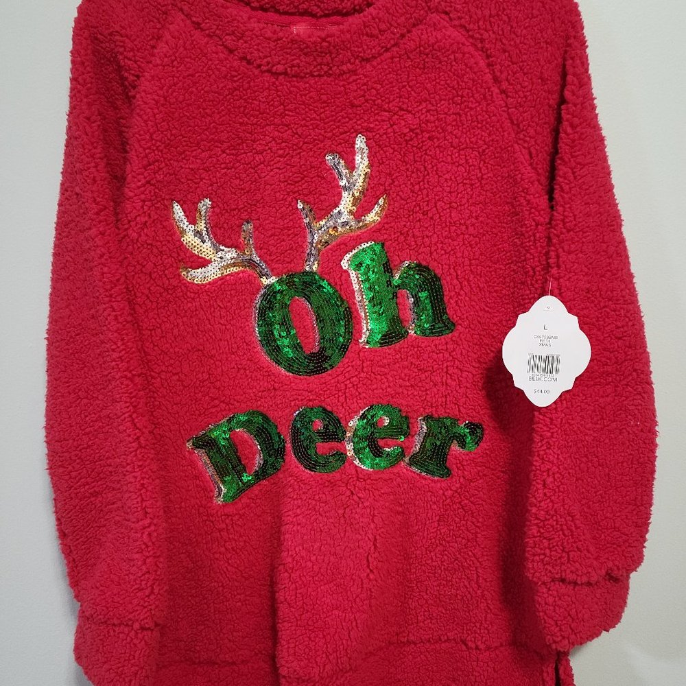 NWT Sequin Holiday Fleece Tunic